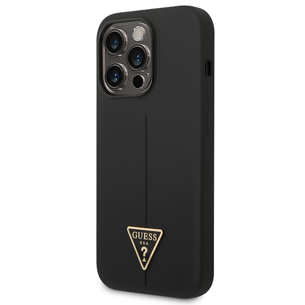 iTok webáruház - Guess Guess GUHCP14XSLTGK Silicone Triangle tok iPhone 14 Pro Max készülékhez – fekete 2 Guess GUHCP14XSLTGK iPhone 14 Pro Max 6.7" black/black hardcase Silicone Triangle