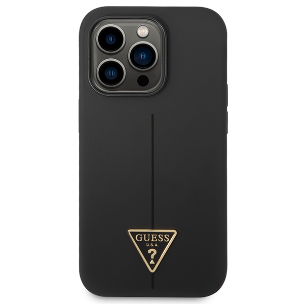 iTok webáruház - Guess Guess GUHCP14XSLTGK Silicone Triangle tok iPhone 14 Pro Max készülékhez – fekete 3 Guess GUHCP14XSLTGK iPhone 14 Pro Max 6.7" black/black hardcase Silicone Triangle