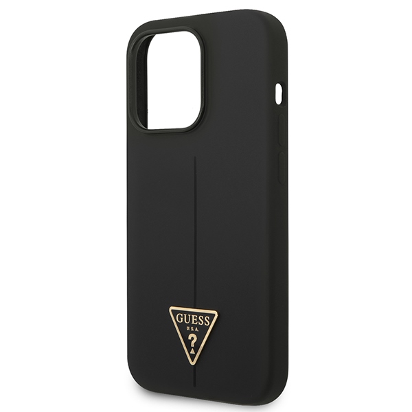 iTok webáruház - Guess Guess GUHCP14XSLTGK Silicone Triangle tok iPhone 14 Pro Max készülékhez – fekete 6 Guess GUHCP14XSLTGK iPhone 14 Pro Max 6.7" black/black hardcase Silicone Triangle