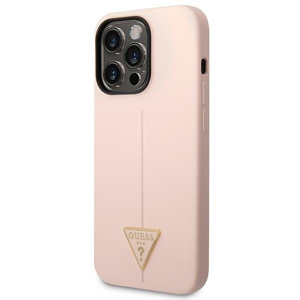 iTok webáruház - Guess Guess GUHCP14XSLTGP iPhone 14 Pro Max tok – rózsaszín 2 Guess GUHCP14XSLTGP iPhone 14 Pro Max 6.7" pink/pink hardcase Silicone Triangle