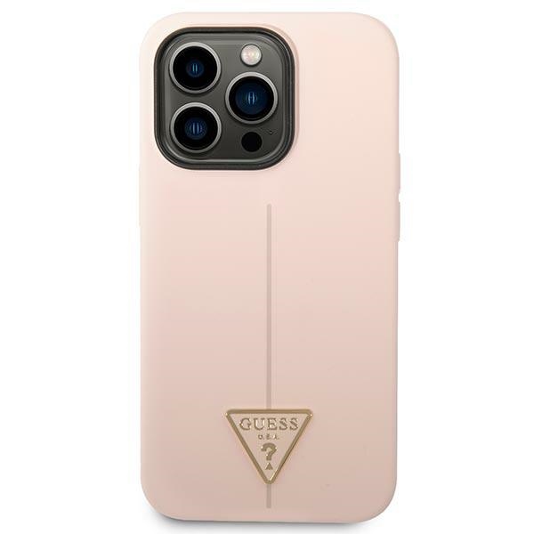 iTok webáruház - Guess Guess GUHCP14XSLTGP iPhone 14 Pro Max tok – rózsaszín 3 Guess GUHCP14XSLTGP iPhone 14 Pro Max 6.7" pink/pink hardcase Silicone Triangle