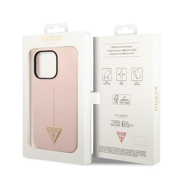 iTok webáruház - Guess Guess GUHCP14XSLTGP iPhone 14 Pro Max tok – rózsaszín 8 Guess GUHCP14XSLTGP iPhone 14 Pro Max 6.7" pink/pink hardcase Silicone Triangle