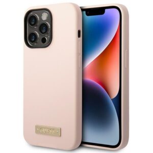 Guess GUHMP14XSBPLP szilikon tok iPhone 14 Pro Max 6.7″ készülékhez – rózsaszín