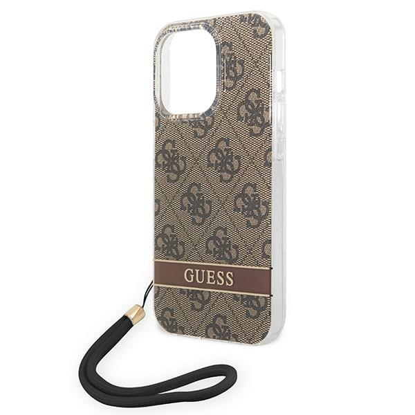 iTok webáruház - Guess Guess GUOHCP14XH4STW iPhone 14 Pro Max 6,7 hüvelykes barna tok – 4G Print Strap 5 Guess GUOHCP14XH4STW iPhone 14 Pro Max 6.7 "brown / brown hardcase 4G Print Strap