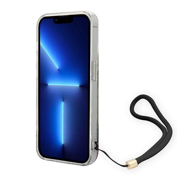 iTok webáruház - Guess Guess GUOHCP14XHFLSB Flower Strap tok iPhone 14 Pro Max készülékhez – kék 4 Guess GUOHCP14XHFLSB iPhone 14 Pro Max 6.7 "blue / blue hardcase Flower Strap