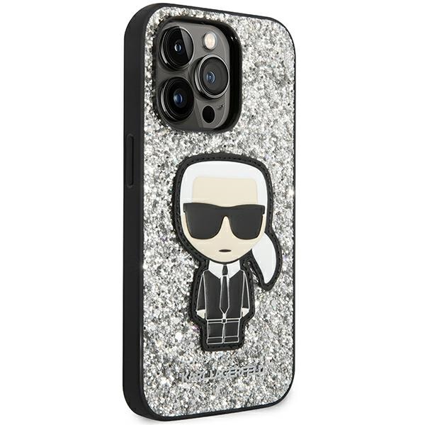 iTok webáruház - Karl Lagerfeld Karl Lagerfeld KLHCP14XGFKPG Glitter Flakes Ikonik kemény tok iPhone 14 Pro Max készülékhez – ezüst 4 Karl Lagerfeld KLHCP14XGFKPG iPhone 14 Pro Max 6.7 "hardcase silver / silver Glitter Flakes Ikonik