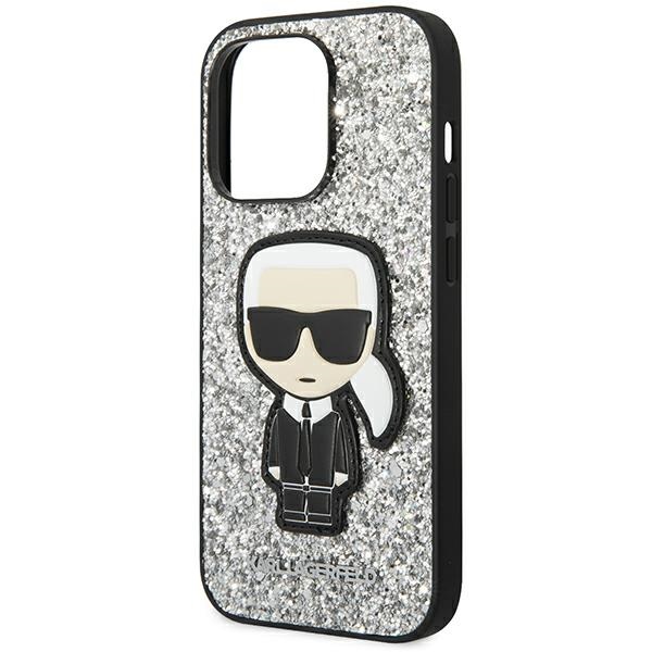 iTok webáruház - Karl Lagerfeld Karl Lagerfeld KLHCP14XGFKPG Glitter Flakes Ikonik kemény tok iPhone 14 Pro Max készülékhez – ezüst 6 Karl Lagerfeld KLHCP14XGFKPG iPhone 14 Pro Max 6.7 "hardcase silver / silver Glitter Flakes Ikonik