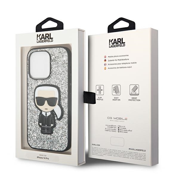 iTok webáruház - Karl Lagerfeld Karl Lagerfeld KLHCP14XGFKPG Glitter Flakes Ikonik kemény tok iPhone 14 Pro Max készülékhez – ezüst 8 Karl Lagerfeld KLHCP14XGFKPG iPhone 14 Pro Max 6.7 "hardcase silver / silver Glitter Flakes Ikonik