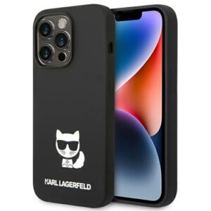 Karl Lagerfeld KLHCP14XSLCTBK Silicone Choupette Body tok iPhone 14 Pro Max készülékhez, fekete