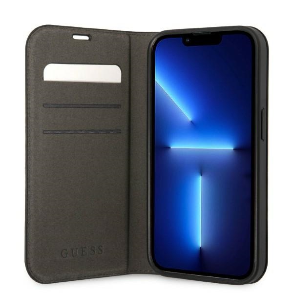 iTok webáruház - Guess Guess GUBKP14XHG4SHK könyvtok iPhone 14 Pro Max készülékhez – fekete 4 Guess GUBKP14XHG4SHK iPhone 14 Pro Max 6.7 "black / black book 4G Vintage Gold Logo