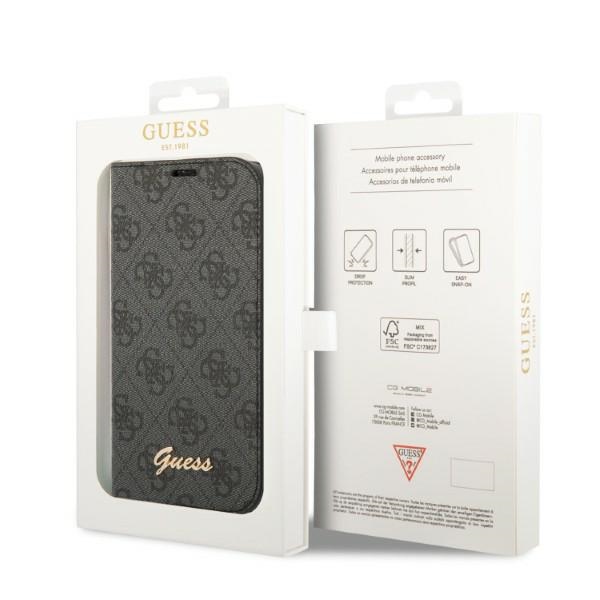 iTok webáruház - Guess Guess GUBKP14XHG4SHK könyvtok iPhone 14 Pro Max készülékhez – fekete 7 Guess GUBKP14XHG4SHK iPhone 14 Pro Max 6.7 "black / black book 4G Vintage Gold Logo
