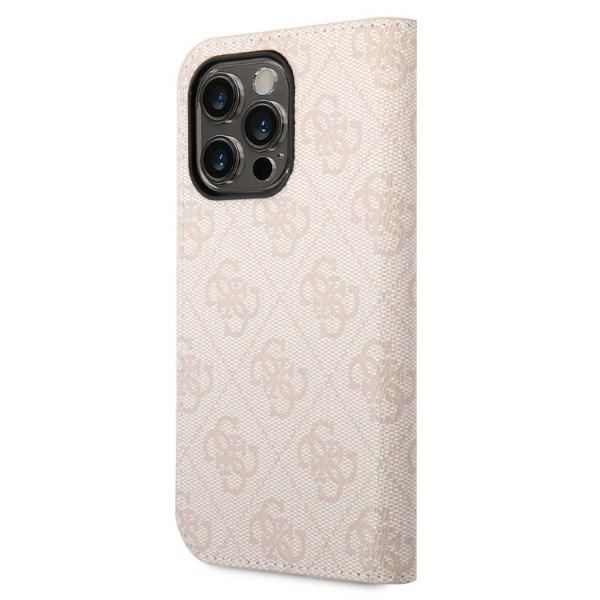 iTok webáruház - Guess Guess GUBKP14XHG4SHP 4G Vintage Gold Logo könyvtok iPhone 14 Pro Max készülékhez – rózsaszín 2 Guess GUBKP14XHG4SHP iPhone 14 Pro Max 6.7 "pink / pink book 4G Vintage Gold Logo