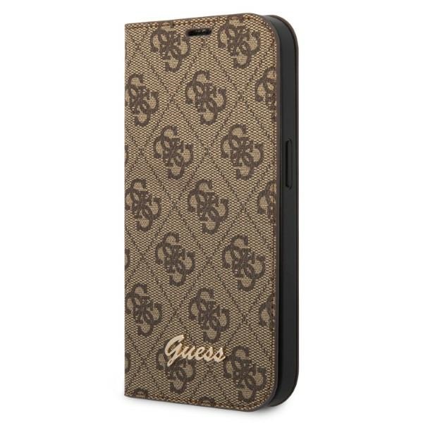 iTok webáruház - Guess Guess GUBKP14XHG4SHW 4G Vintage Gold Logo könyvtok iPhone 14 Pro Max 6,7" készülékhez – barna 1 Guess GUBKP14XHG4SHW iPhone 14 Pro Max 6.7 "brown / brown book 4G Vintage Gold Logo