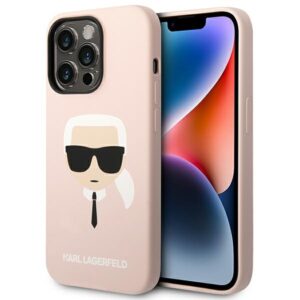 Karl Lagerfeld KLHCP14XSLKHLP szilikon tok iPhone 14 Pro Max készülékhez, rózsaszín
