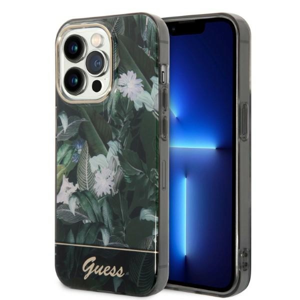 iTok webáruház - Guess Guess Jungle Collection tok iPhone 14 Pro Max készülékhez (zöld) 1 Guess Jungle Collection case for iPhone 14 Pro Max (zöld)