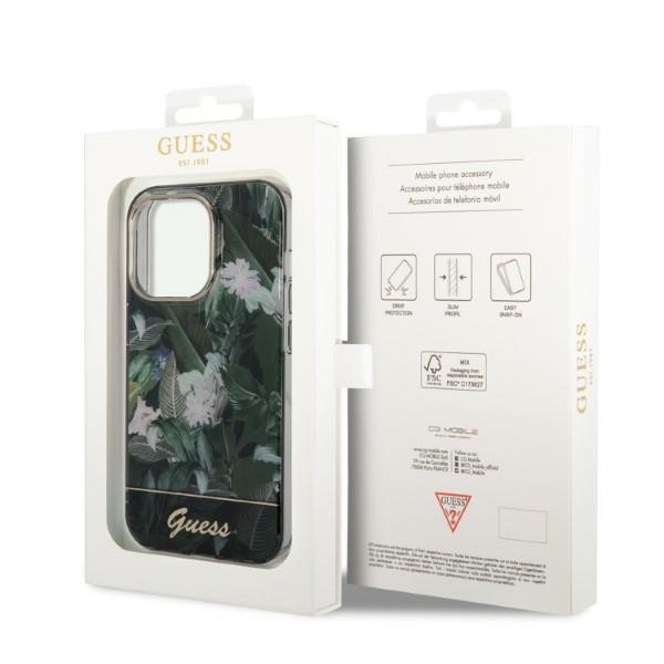 iTok webáruház - Guess Guess Jungle Collection tok iPhone 14 Pro Max készülékhez (zöld) 8 Guess Jungle Collection case for iPhone 14 Pro Max (zöld)