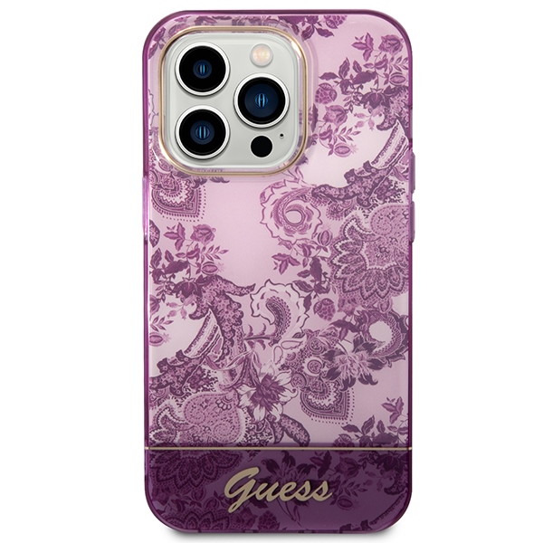 iTok webáruház - Guess Guess Porcelain Collection tok iPhone 14 Pro Max készülékhez (fukszia) 3 Guess Porcelain Collection case for iPhone 14 Pro Max (fukszia)