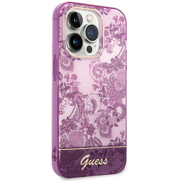 iTok webáruház - Guess Guess Porcelain Collection tok iPhone 14 Pro Max készülékhez (fukszia) 4 Guess Porcelain Collection case for iPhone 14 Pro Max (fukszia)