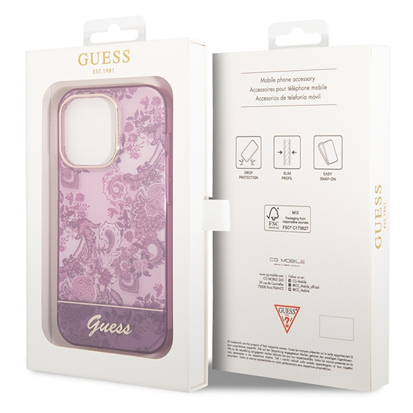 iTok webáruház - Guess Guess Porcelain Collection tok iPhone 14 Pro Max készülékhez (fukszia) 8 Guess Porcelain Collection case for iPhone 14 Pro Max (fukszia)