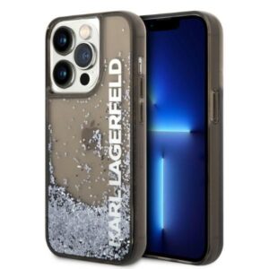 Karl Lagerfeld Liquid Glitter Elong tok iPhone 14 Pro Max készülékhez (fekete)
