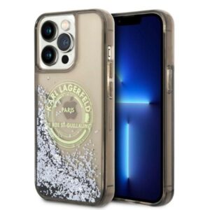 Karl Lagerfeld Liquid Glitter RSG tok iPhone 14 Pro Max készülékhez (fekete)