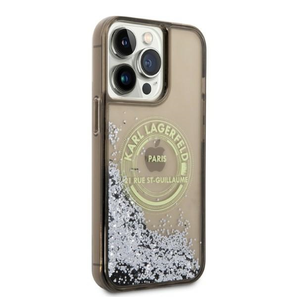 iTok webáruház - Karl Lagerfeld Karl Lagerfeld Liquid Glitter RSG tok iPhone 14 Pro Max készülékhez (fekete) 4 Karl Lagerfeld Liquid Glitter RSG case for iPhone 14 Pro Max (fekete)