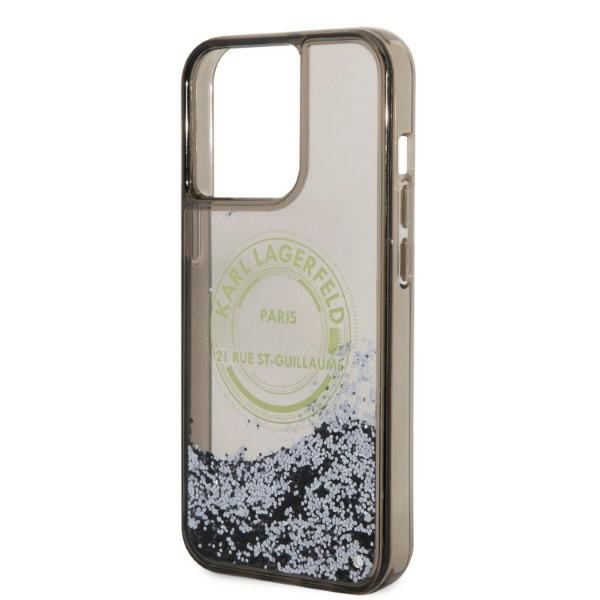 iTok webáruház - Karl Lagerfeld Karl Lagerfeld Liquid Glitter RSG tok iPhone 14 Pro Max készülékhez (fekete) 6 Karl Lagerfeld Liquid Glitter RSG case for iPhone 14 Pro Max (fekete)