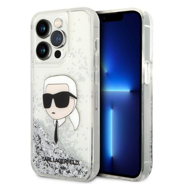 iTok webáruház - Karl Lagerfeld Karl Lagerfeld Liquid Glitter Karl’s Head tok iPhone 14 Pro Max készülékhez (ezüst) 1 Karl Lagerfeld Glitter Karl's Head case for iPhone 14 Pro Max (ezüst)