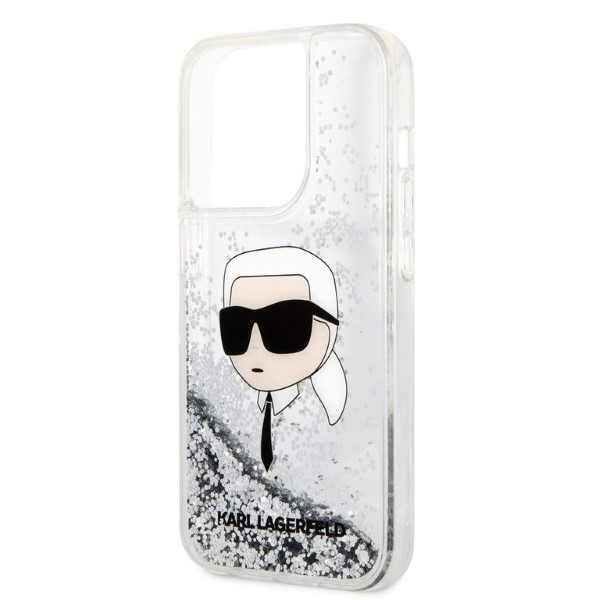 iTok webáruház - Karl Lagerfeld Karl Lagerfeld Liquid Glitter Karl’s Head tok iPhone 14 Pro Max készülékhez (ezüst) 6 Karl Lagerfeld Glitter Karl's Head case for iPhone 14 Pro Max (ezüst)