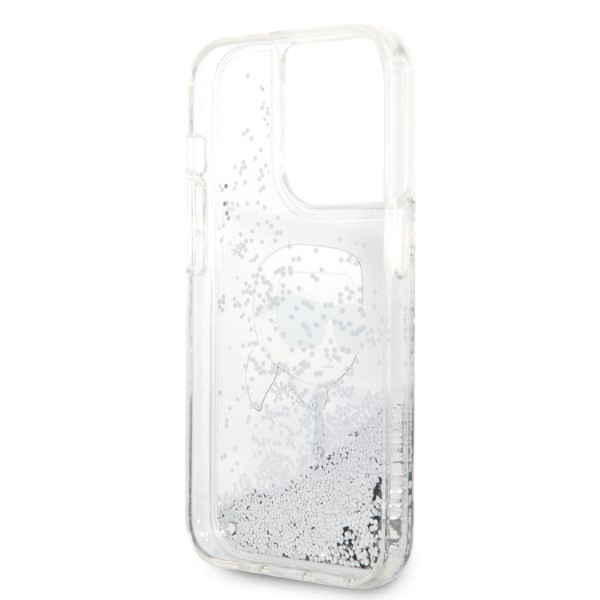 iTok webáruház - Karl Lagerfeld Karl Lagerfeld Liquid Glitter Karl’s Head tok iPhone 14 Pro Max készülékhez (ezüst) 7 Karl Lagerfeld Glitter Karl's Head case for iPhone 14 Pro Max (ezüst)