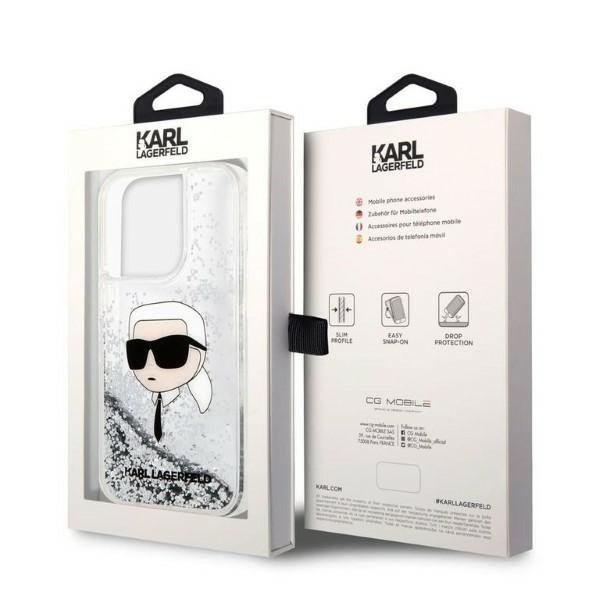 iTok webáruház - Karl Lagerfeld Karl Lagerfeld Liquid Glitter Karl’s Head tok iPhone 14 Pro Max készülékhez (ezüst) 8 Karl Lagerfeld Glitter Karl's Head case for iPhone 14 Pro Max (ezüst)