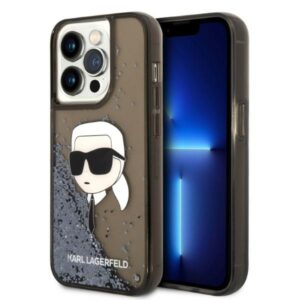 Karl Lagerfeld Glitter Karl’s Head tok iPhone 14 Pro Max készülékhez (fekete)