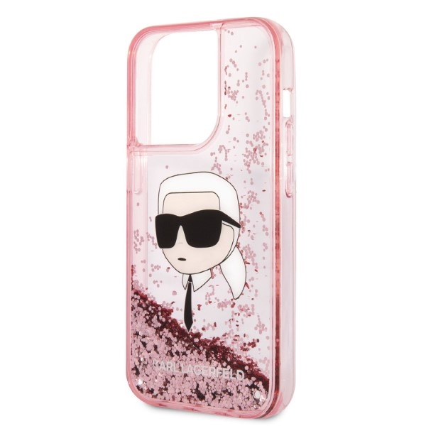 iTok webáruház - Karl Lagerfeld Karl Lagerfeld Liquid Glitter Karl's Head tok iPhone 14 Pro Max készülékhez (rózsaszín) 6 Karl Lagerfeld Glitter Karl's Head case for iPhone 14 Pro Max (rózsaszín)