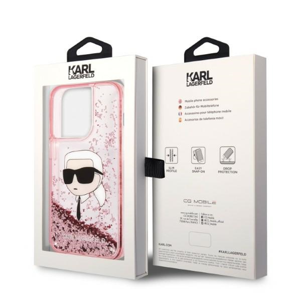 iTok webáruház - Karl Lagerfeld Karl Lagerfeld Liquid Glitter Karl's Head tok iPhone 14 Pro Max készülékhez (rózsaszín) 8 Karl Lagerfeld Glitter Karl's Head case for iPhone 14 Pro Max (rózsaszín)