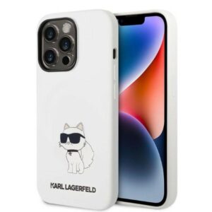 Karl Lagerfeld Silicone Choupette szilikon tok iPhone 14 Pro Max készülékhez (fehér)
