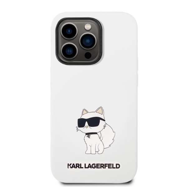 iTok webáruház - Karl Lagerfeld Karl Lagerfeld Silicone Choupette szilikon tok iPhone 14 Pro Max készülékhez (fehér) 3 Karl Lagerfeld Silicone Choupette case for iPhone 14 Pro Max (fehér)