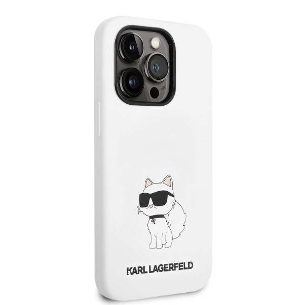 iTok webáruház - Karl Lagerfeld Karl Lagerfeld Silicone Choupette szilikon tok iPhone 14 Pro Max készülékhez (fehér) 4 Karl Lagerfeld Silicone Choupette case for iPhone 14 Pro Max (fehér)