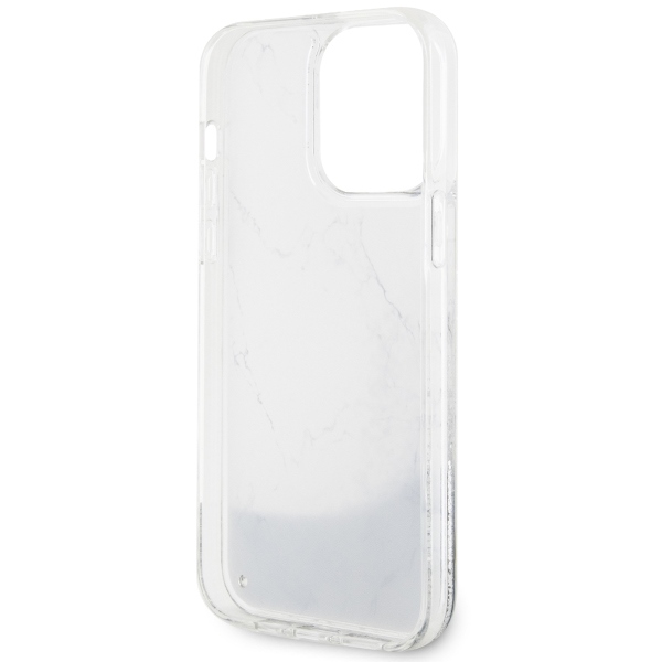 iTok webáruház - Guess Guess GUHCP14XLCSGSGH iPhone 14 Pro Max 6,7" fehér keménytok – Liquid Glitter Marble 7 Guess GUHCP14XLCSGSGH iPhone 14 Pro Max 6.7" white/white hardcase Liquid Glitter Marble