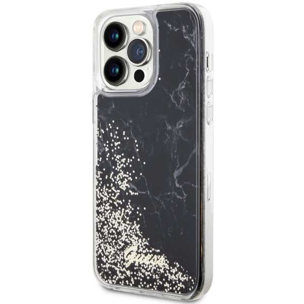 iTok webáruház - Guess Guess GUHCP14XLCSGSGK Liquid Glitter Marble tok iPhone 14 Pro Max készülékhez, fekete 2 Guess GUHCP14XLCSGSGK iPhone 14 Pro Max 6.7" black/black hardcase Liquid Glitter Marble