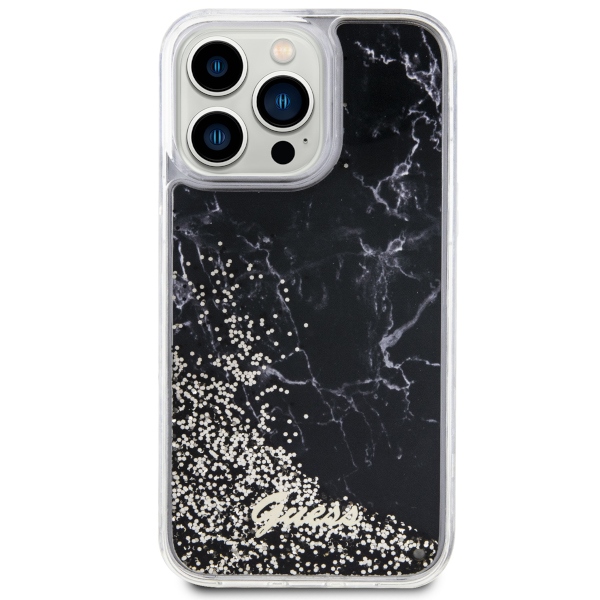 iTok webáruház - Guess Guess GUHCP14XLCSGSGK Liquid Glitter Marble tok iPhone 14 Pro Max készülékhez, fekete 3 Guess GUHCP14XLCSGSGK iPhone 14 Pro Max 6.7" black/black hardcase Liquid Glitter Marble