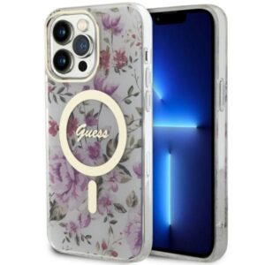 Guess GUHMP14XHCFWST Flower MagSafe tok iPhone 14 Pro Max készülékhez