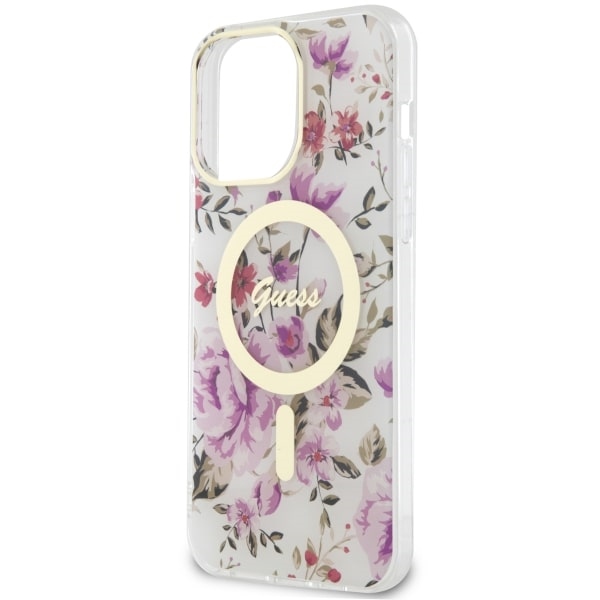 iTok webáruház - Guess Guess GUHMP14XHCFWST Flower MagSafe tok iPhone 14 Pro Max készülékhez 6 Guess GUHMP14XHCFWST iPhone 14 Pro Max 6.7" transparent hardcase Flower MagSafe