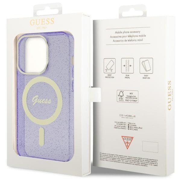 iTok webáruház - Guess Guess GUHMP14XHCMCGU iPhone 14 Pro Max 6.7" purple/purple hardcase Glitter Gold MagSafe 8 Guess GUHMP14XHCMCGU iPhone 14 Pro Max 6.7" purple/purple hardcase Glitter Gold MagSafe