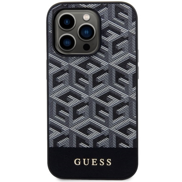 iTok webáruház - Guess Guess GUHMP14XHGCFSEK G Cube Stripes MagSafe tok iPhone 14 Pro Max készülékhez, fekete 3 Guess GUHMP14XHGCFSEK iPhone 14 Pro Max 6.7" black/black hardcase GCube Stripes MagSafe