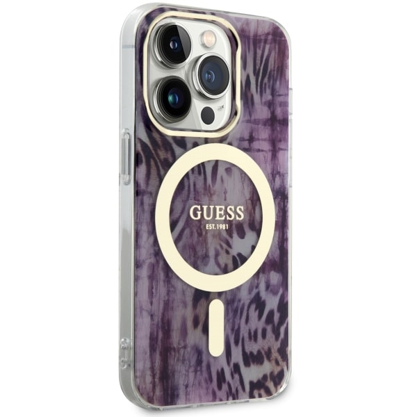 iTok webáruház - Guess Guess GUHMP14XHLEOPWP Leopard MagSafe tok iPhone 14 Pro Max készülékhez, rózsaszín 4 Guess GUHMP14XHLEOPWP iPhone 14 Pro Max 6.7" pink/pink hardcase Leopard MagSafe