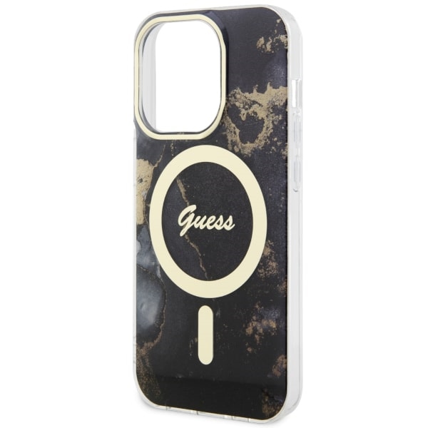 iTok webáruház - Guess Guess GUHMP14XHTMRSK Golden Marble MagSafe tok iPhone 14 Pro Max 6,7 hüvelykes készülékhez 6 Guess GUHMP14XHTMRSK iPhone 14 Pro Max 6.7" black/black hardcase Golden Marble MagSafe