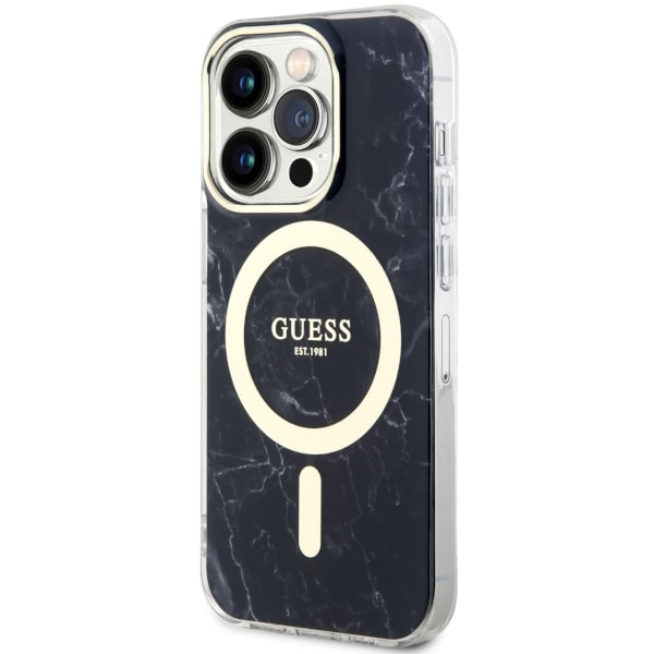iTok webáruház - Guess Guess GUHMP14XPCUMAK iPhone 14 Pro Max Marble MagSafe keménytok – fekete 2 Guess GUHMP14XPCUMAK iPhone 14 Pro Max 6.7" black/black hardcase Marble MagSafe