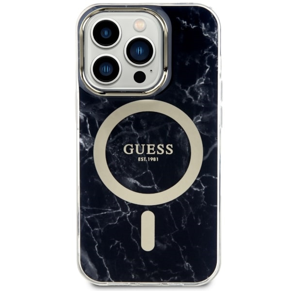 iTok webáruház - Guess Guess GUHMP14XPCUMAK iPhone 14 Pro Max Marble MagSafe keménytok – fekete 3 Guess GUHMP14XPCUMAK iPhone 14 Pro Max 6.7" black/black hardcase Marble MagSafe