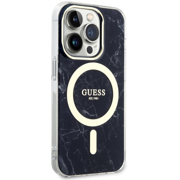 iTok webáruház - Guess Guess GUHMP14XPCUMAK iPhone 14 Pro Max Marble MagSafe keménytok – fekete 4 Guess GUHMP14XPCUMAK iPhone 14 Pro Max 6.7" black/black hardcase Marble MagSafe