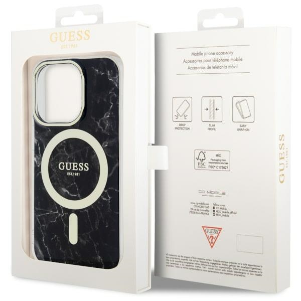 iTok webáruház - Guess Guess GUHMP14XPCUMAK iPhone 14 Pro Max Marble MagSafe keménytok – fekete 8 Guess GUHMP14XPCUMAK iPhone 14 Pro Max 6.7" black/black hardcase Marble MagSafe